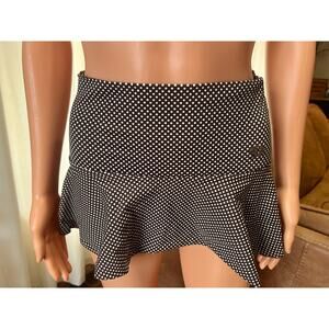 Brown Polka Dot Stretchy Ruffle Mini Skirt Twee Academia Preppy Y2K Flirty Small